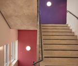 Malerbetrieb Kluge Anstricharbeiten Spachtelarbeiten Gewerbekunden Referenz Neubau Oberstufenzentrum - Treppenhaus